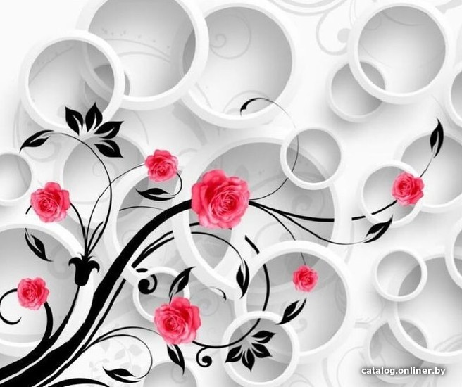 

Виниловые обои Citydecor Цветочный декор 3D 300x270
