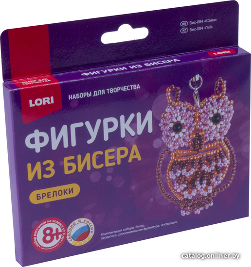 

Набор для создания поделок/игрушек Lori Фигурки из бисера. Сова Бис-084