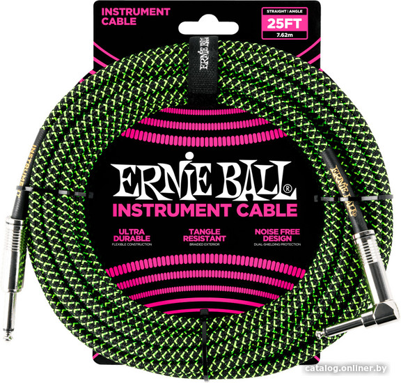 

Гитарный кабель Ernie Ball P06066 6.3 мм - 6.3 мм (7.62 м, черный/зеленый)