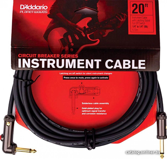 

Кабель Planet Waves PW-AGLRA-20 6.3 мм - 6.3 мм (6 м, черный)