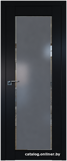 

Межкомнатная дверь ProfilDoors 2.19U 60x200 (черный матовый, стекло square графит)