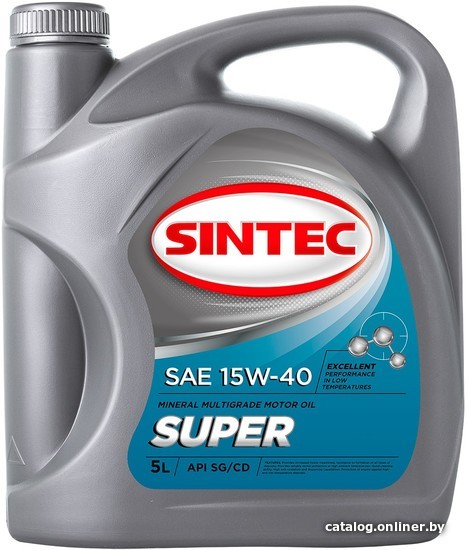 

Моторное масло Sintec Super SAE 15W-40 API SG/CD 5л