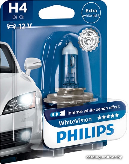 

Галогенная лампа Philips H4 WhiteVison 1шт