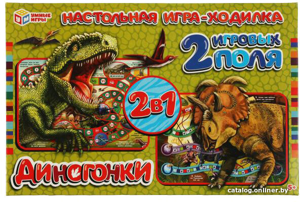 

Настольная игра Умные игры Диногонки 2 в 1 4650250506898