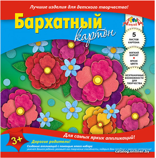 

Набор цветного картона Апплика Цветы С0399-04 (5 цв)