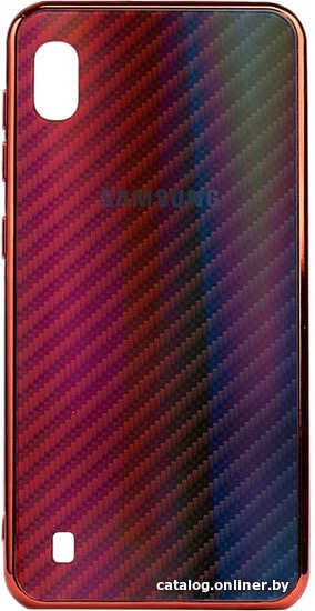 

Чехол для телефона EXPERTS Aurora Glass для Samsung Galaxy A10 с LOGO (красно-синий)