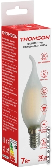 

Светодиодная лампочка Thomson Filament Tail Candle TH-B2140
