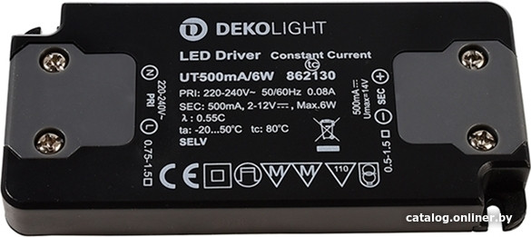 

Блок питания Deko-Light FLAT 500mA 6W 862130