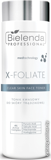 

Bielenda Professional Тоник для лица X-Foliate Clear Skin Acid с кислотами для жирной кожи (200 мл)