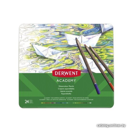 

Набор акварельных карандашей Derwent Academy Watercolour, металл пенал, 24 цвета