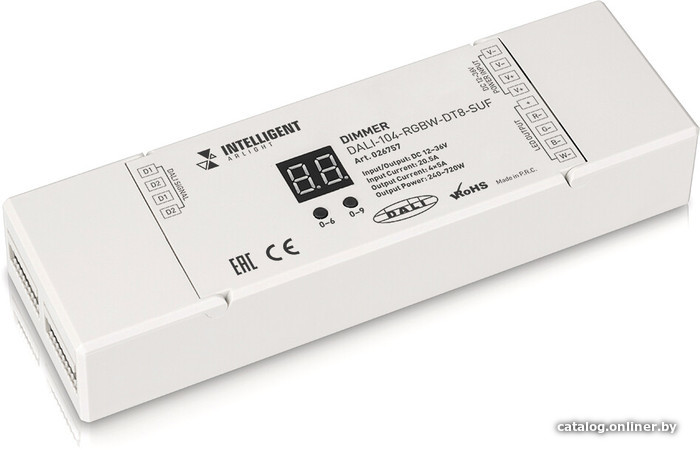 

Контроллер RGBW Arlight Intelligent DALI-104-RGBW-DT8-SUF (12-36V, 4х5А) 026757