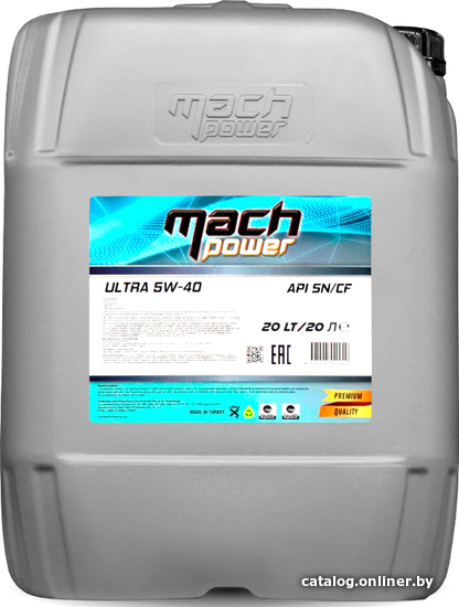 

Моторное масло MachPower Ultra 5W40 SN 20л