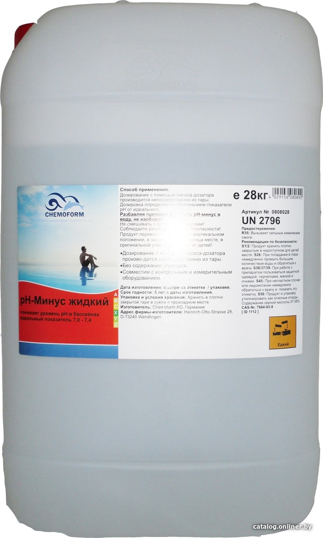 

Химия для бассейна Chemoform pH-минус жидкий 28 кг