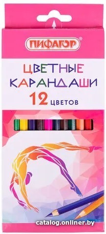 

Набор цветных карандашей Пифагор Быстрее! Выше! Сильнее! 181811 (12 шт)