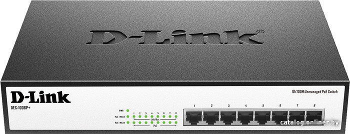 

Неуправляемый коммутатор D-Link DES-1008P+/A1A