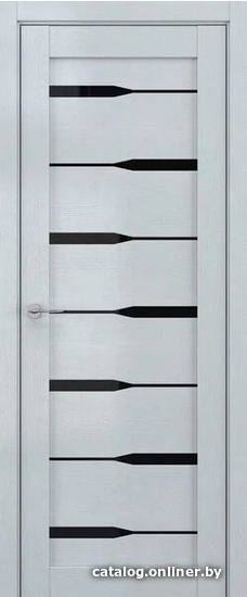 

Межкомнатная дверь Юркас Deform V4 80x200 (грей вуд/стекло lacobel черный лак)