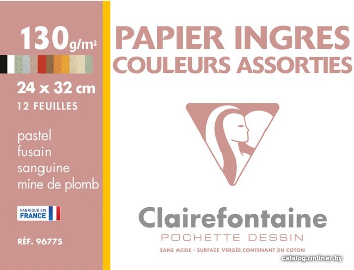 

Набор бумаги для рисования Clairefontaine Ingres 96775C (12 л)