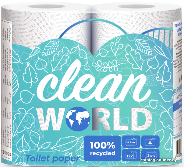 

Туалетная бумага Sipto Clean World двухслойная (4 рулона)