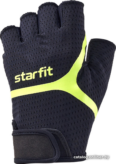 

Перчатки для фитнеса Starfit WG-103 (M, черный/ярко-зеленый)