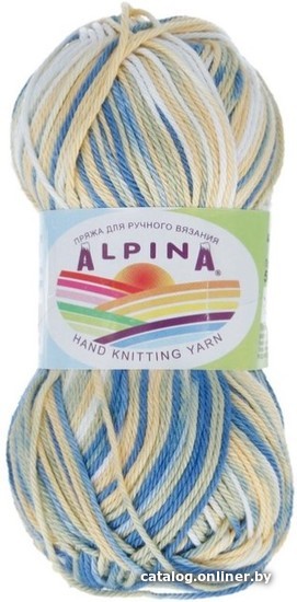 

Набор пряжи для вязания Alpina Yarn Katrin №155 (2x140 м, желтый/синий/белый/салатовый)