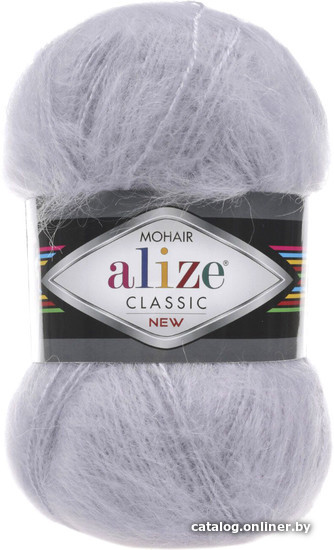 

Пряжа для вязания Alize Mohair classic 52 (200 м, светло-серый)