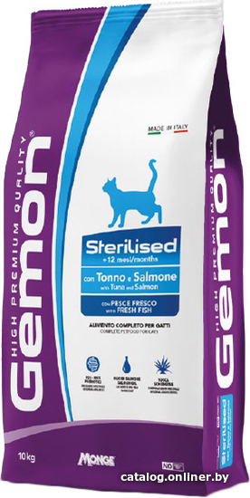 

Сухой корм для кошек Gemon Sterilised with Tuna and Salmon 10 кг
