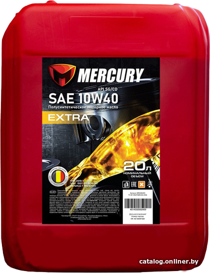 

Моторное масло Mercury SAE 10W-40 SG/CD 20л