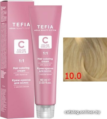 

Крем-краска для волос Tefia Color Creats 10/0 экстра светлый блондин