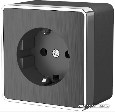 

Розетка Werkel Gallant WL15-02-02 (Графит рифленый)