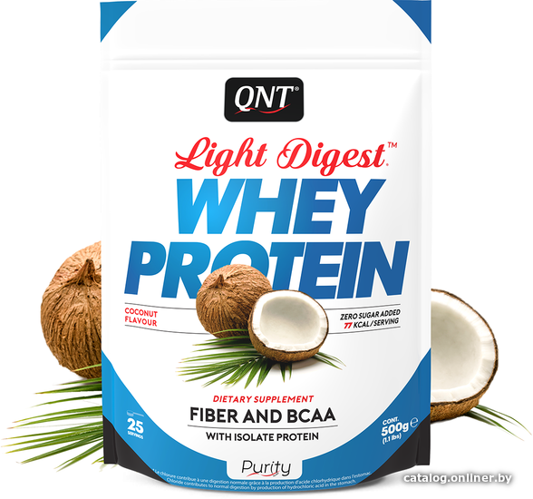 

Протеин сывороточный (концентрат) QNT QNT Whey Light Digest (кокос, 500г)