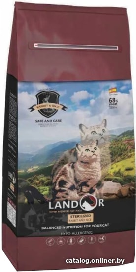 

Сухой корм для кошек Landor Sterilised Rabbit and Rice 10 кг