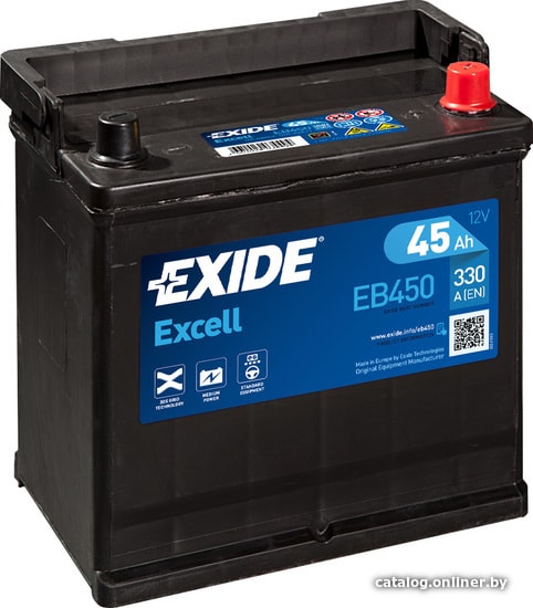 

Автомобильный аккумулятор Exide Excell EB450 (45 А/ч)