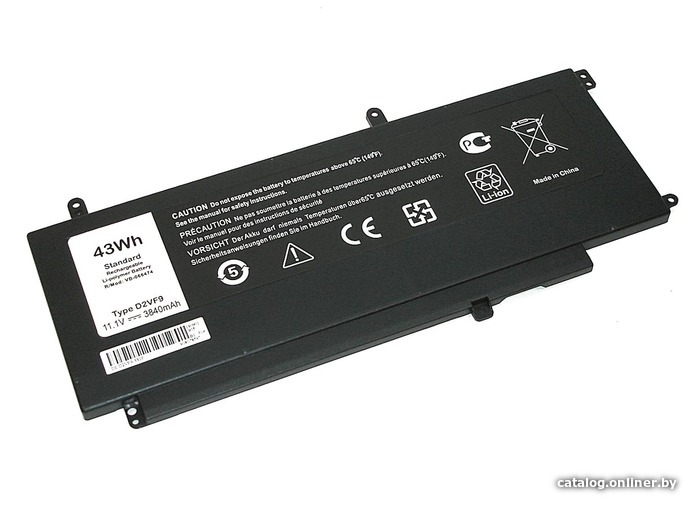 

Аккумуляторы для ноутбуков RageX 4P8PH Dell Vostro 14 5000, 11.1В, 43Wh 3400мАч, черный