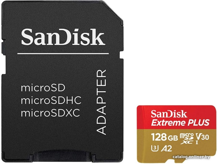 

Карта памяти SanDisk Extreme microSDXC SDSQXBZ-128G-GN6MA 128GB (с адаптером)