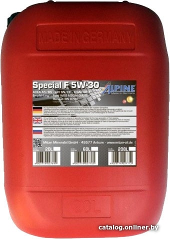 

Моторное масло Alpine Special F 5W-30 20л
