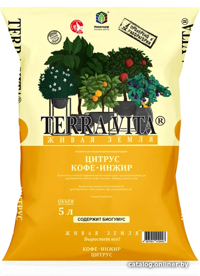 

Грунт Terra Vita Живая земля. Цитрус, кофе, инжир (5 л)