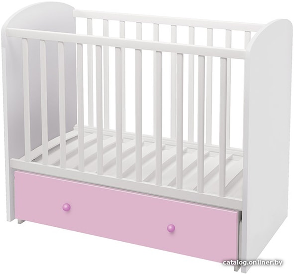 

Классическая детская кроватка Polini Kids Sky 745 с ящиком (розовый)