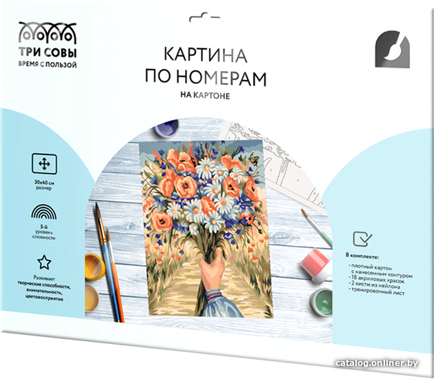 

Картина по номерам Три совы Полевые цветы КК_44064