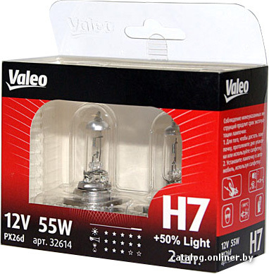 

Галогенная лампа Valeo H7 +50% Light 2шт [32614]