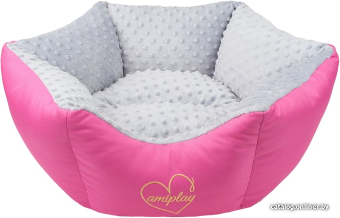 

Лежак Amiplay Crown 2 in 1 Babydoll M (светло-серый/розовый)