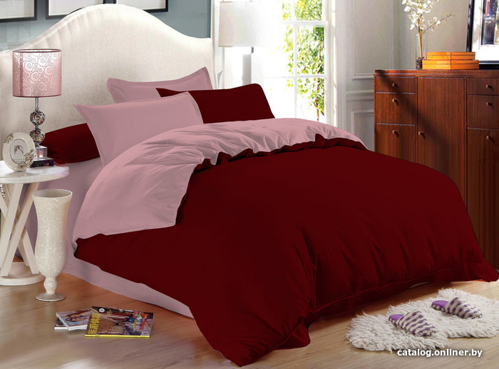 

Постельное белье Amore Mio Garnet евро 24934 (бордовый/розовый)