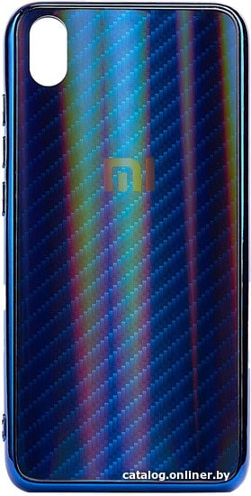 

Чехол для телефона EXPERTS Aurora Glass для Xiaomi Redmi 7A с LOGO (синий)