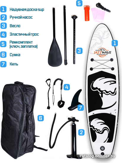 

Сапборд JazzWave SUP-N3L (черный/белый)
