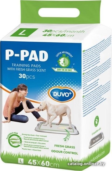 

Одноразовая пеленка Duvo Plus Fresh Grass P-PAD L (30 шт)