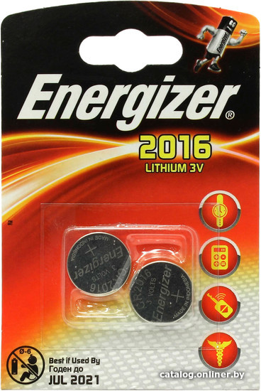 

Батарейка Energizer CR2016 2 шт.