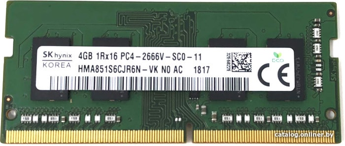 

Оперативная память Hynix 4GB DDR4 SODIMM PC4-21300 HMA851S6CJR6N-VK