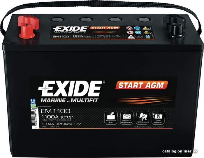 

Автомобильный аккумулятор Exide Start AGM EM1100 (100 А·ч)