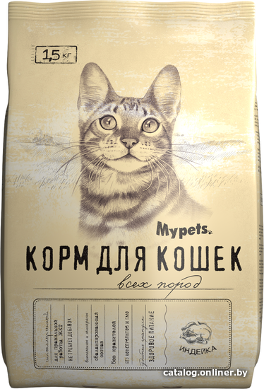 

Сухой корм для кошек Mypets с индейкой 1.5 кг
