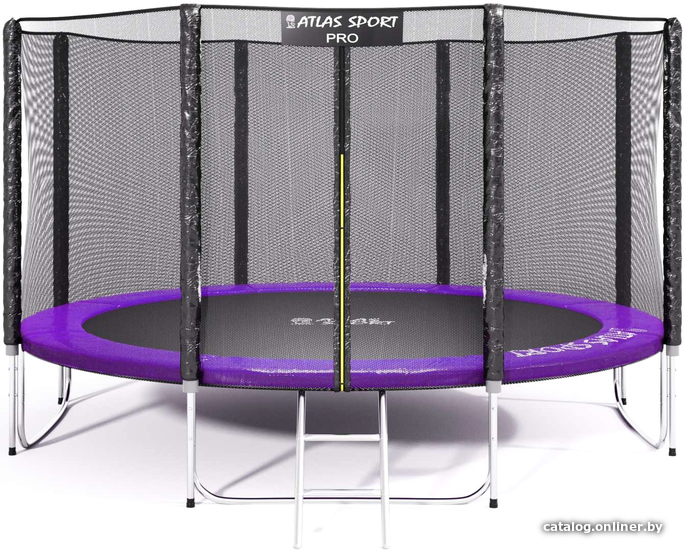 

Батут Atlas Sport 374 см - 12ft Pro (с лестницей, внешняя сетка, сливовый)