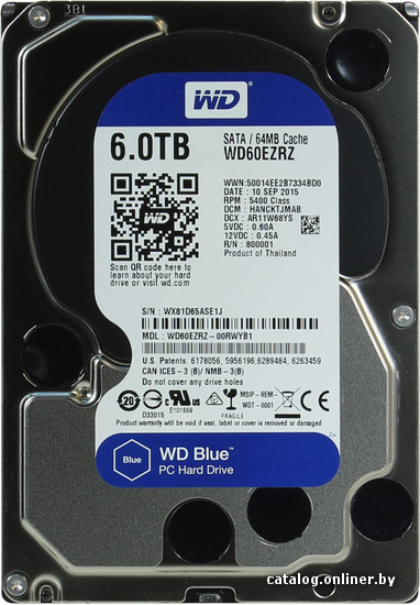 

Жесткий диск WD Blue 6TB (WD60EZRZ)